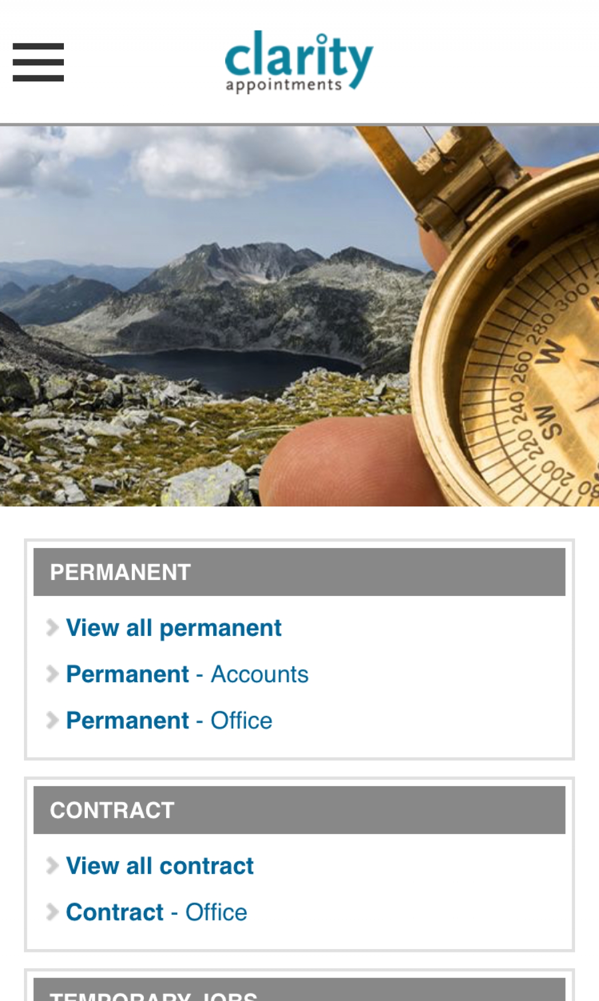 Clarity Appointments - recruitment & job site Site launch Jan 2017