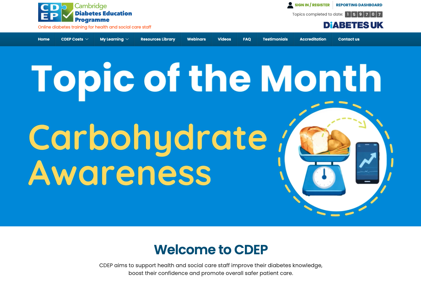 Cambridge Diabetes Education Program CDEP - Multi award winning diabetes e-learning platform