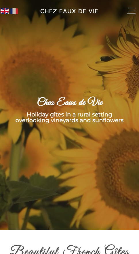 Multi Lingual website holiday booking site English & French language website with online availability calendar