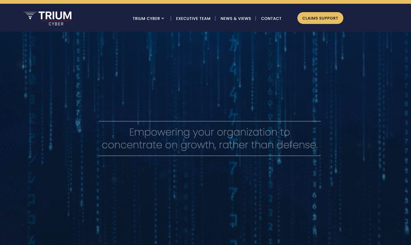 Trium Cyber PROVIDING GLOBAL INSURANCE SOLUTIONS FOR CYBER SECURITY